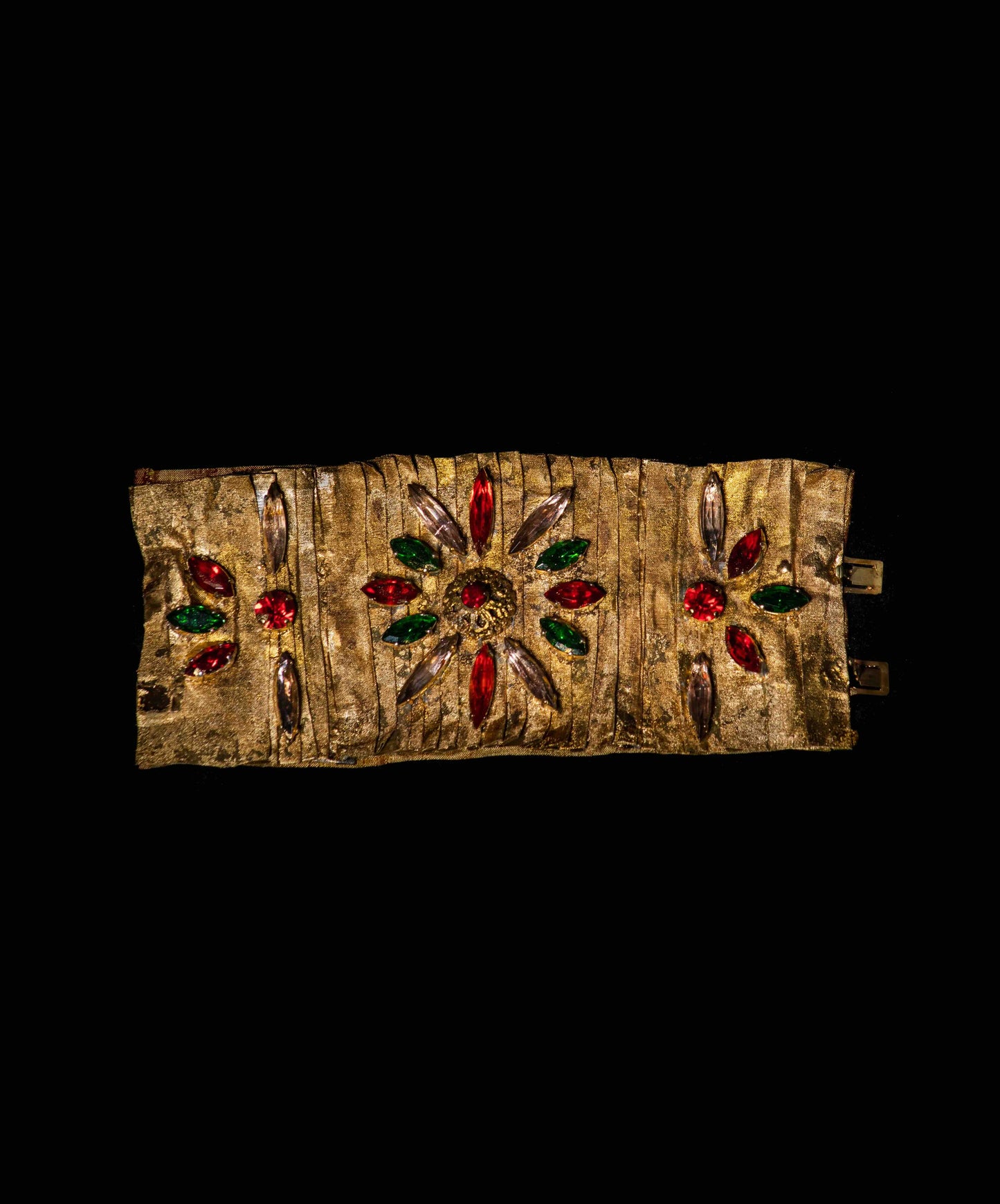 Dassios Handmade Manchete with Gilded Gold Leaf & Crystals