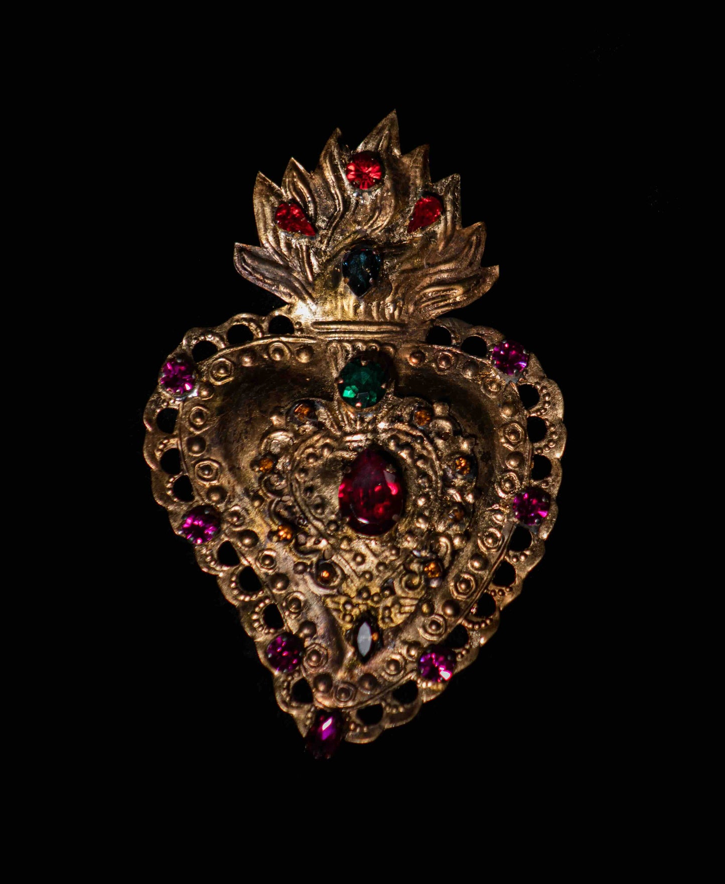 Dassios Handmade Brooch with Colorful Crystals