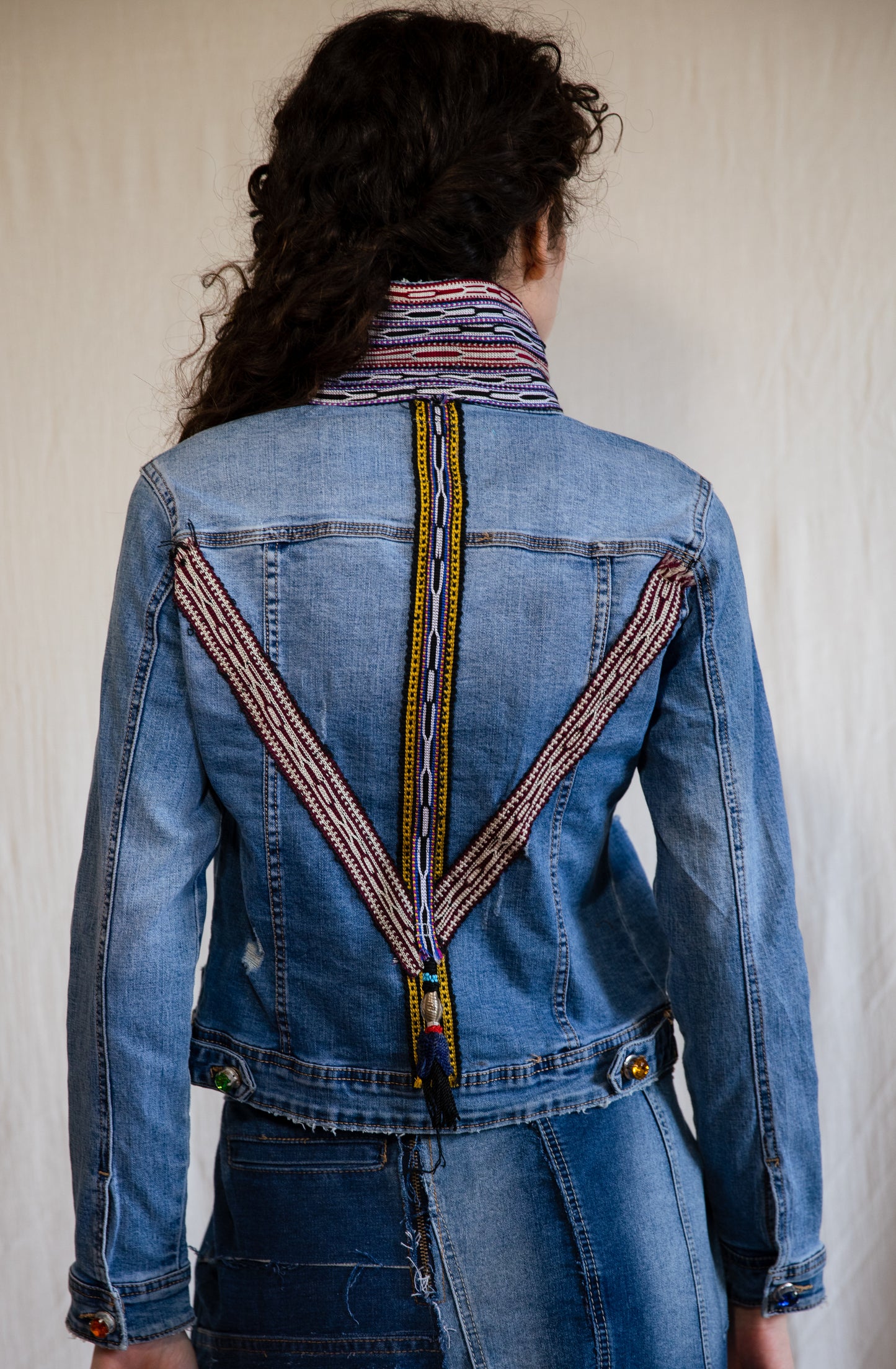 B.11 Denim jacket with unique colorful trims