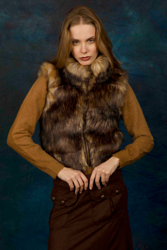 B.302 Wolf like wool fur vest