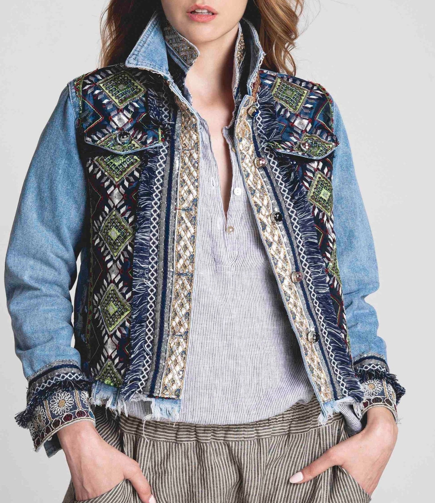 B.270 Denim jacket fully embroidered