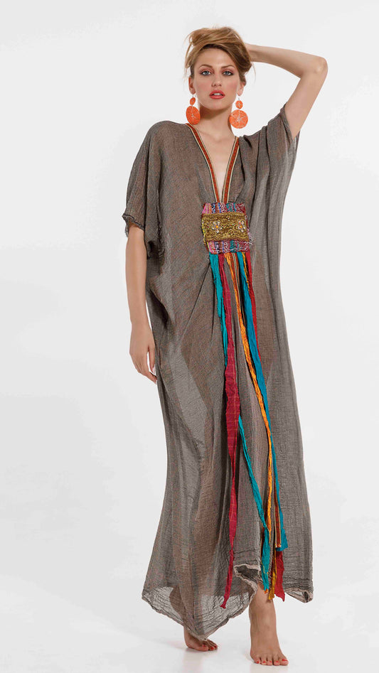 Grey melange cotton dress